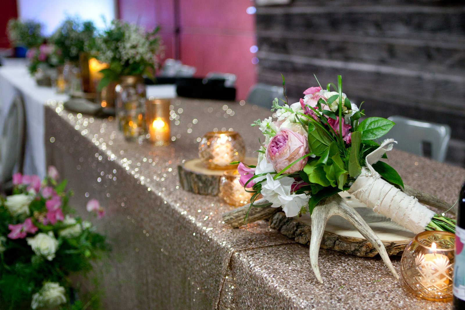 Girl with flowers on wedding day